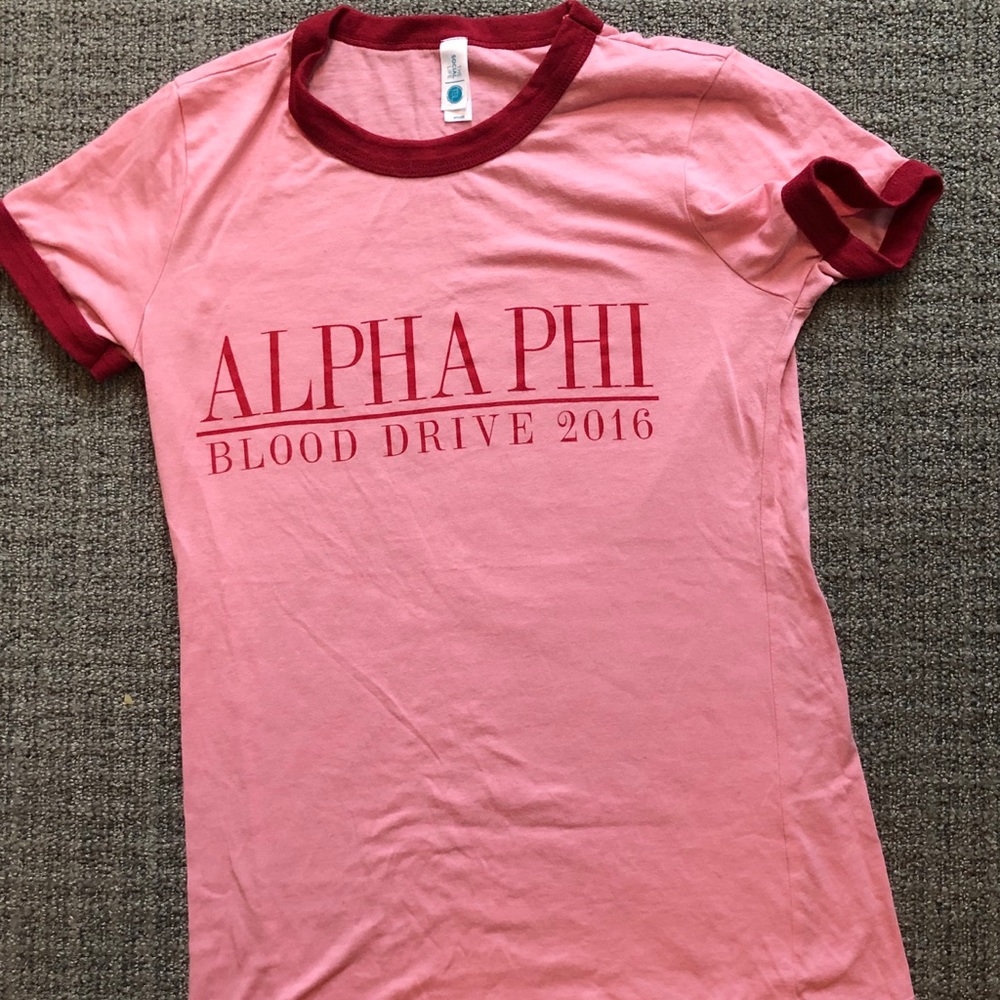 Alpha Phi Pink Ringer tee